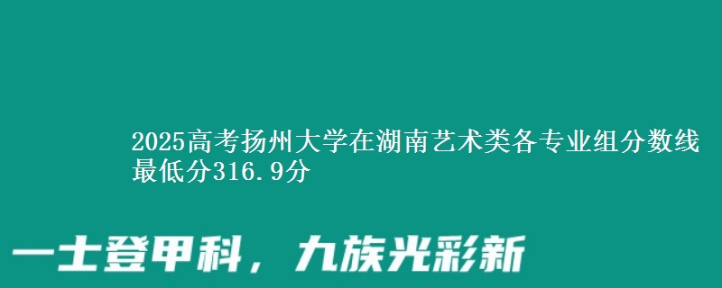 2025年扬州大学在湖南艺术类各专业组分数线 最低分316.9分