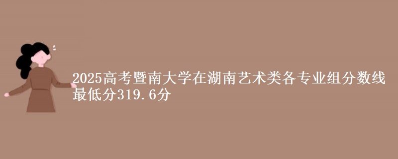 2025年暨南大学在湖南艺术类各专业组分数线 最低分319.6分
