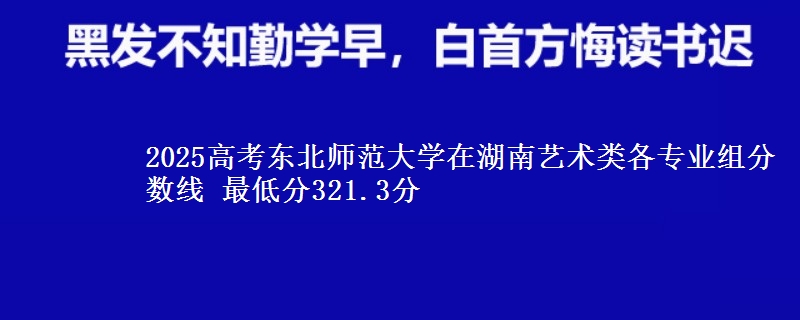 2025年东北师范大学在湖南艺术类各专业组分数线 最低分321.3分