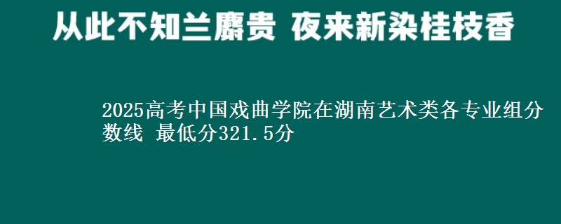 2025年中国戏曲学院在湖南艺术类各专业组分数线 最低分321.5分