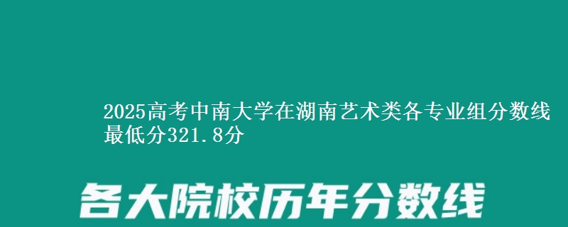 2025年中南大学在湖南艺术类各专业组分数线 最低分321.8分