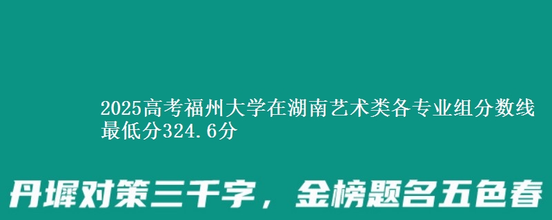 2025年福州大学在湖南艺术类各专业组分数线 最低分324.6分