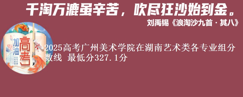 2025年广州美术学院在湖南艺术类各专业组分数线 最低分327.1分