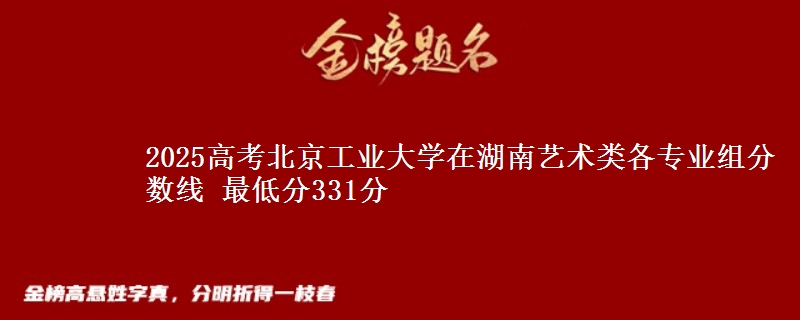 2025年北京工业大学在湖南艺术类各专业组分数线 最低分331分