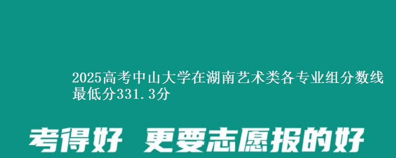2025年中山大学在湖南艺术类各专业组分数线 最低分331.3分