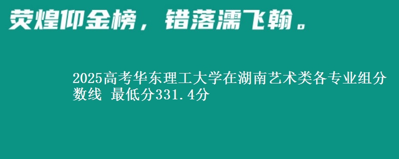 2025年华东理工大学在湖南艺术类各专业组分数线 最低分331.4分