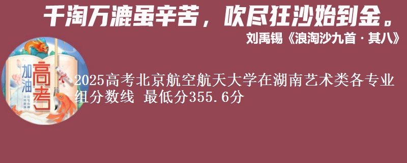 2025高考北京航空航天大学在湖南艺术类各专业组分数线 最低分355.6分