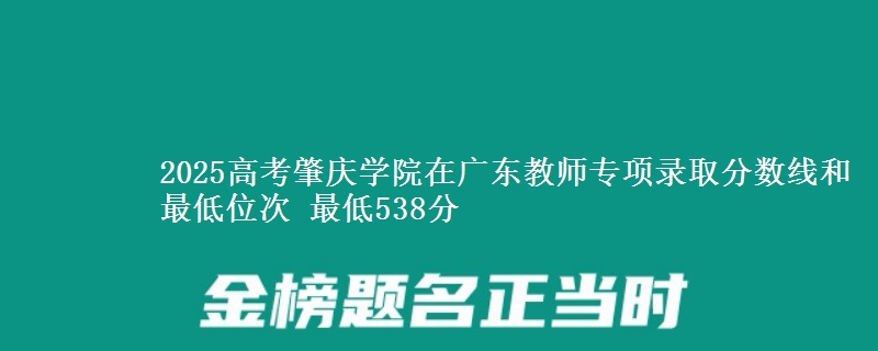2025年肇庆学院在广东教师专项录取分数线和最低位次 最低538分