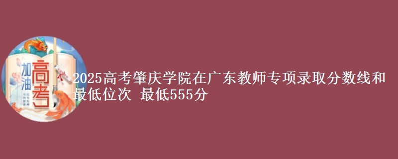 2025年肇庆学院在广东教师专项录取分数线和最低位次 最低555分
