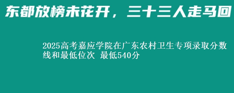 2025年嘉应学院在广东农村卫生专项录取分数线和最低位次 最低540分