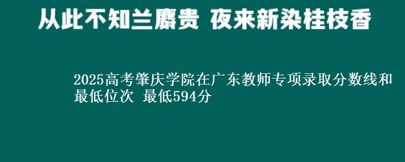 2025年肇庆学院在广东教师专项录取分数线和最低位次 最低594分