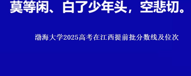 渤海大学2025年在江西提前批分数线及位次
