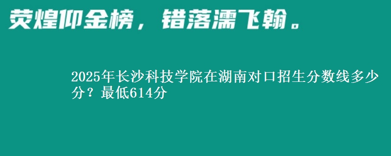 2025年长沙科技学院在湖南对口招生分数线多少分？最低614分