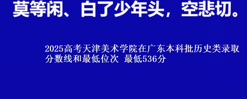 2025年天津美术学院在广东历史类录取分数线和最低位次 最低536分