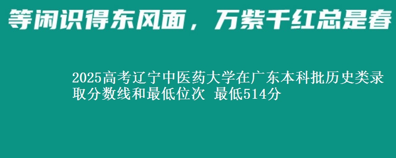 2025年辽宁中医药大学在广东历史类录取分数线和最低位次 最低514分