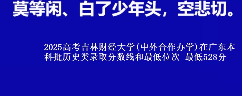2025年吉林财经大学(中外合作办学)在广东历史类录取分数线和最低位次 最低528分