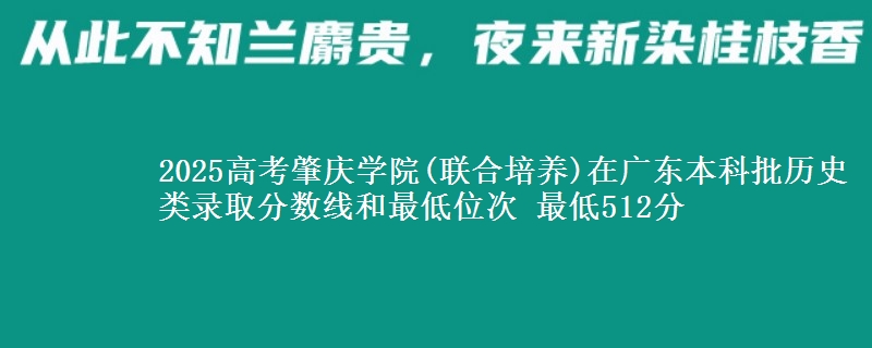 2025年肇庆学院(联合培养)在广东历史类录取分数线和最低位次 最低512分