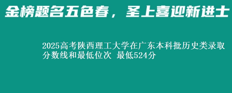 2025年陕西理工大学在广东历史类录取分数线和最低位次 最低524分
