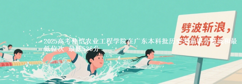 2025年仲恺农业工程学院在广东历史类录取分数线和最低位次 最低536分