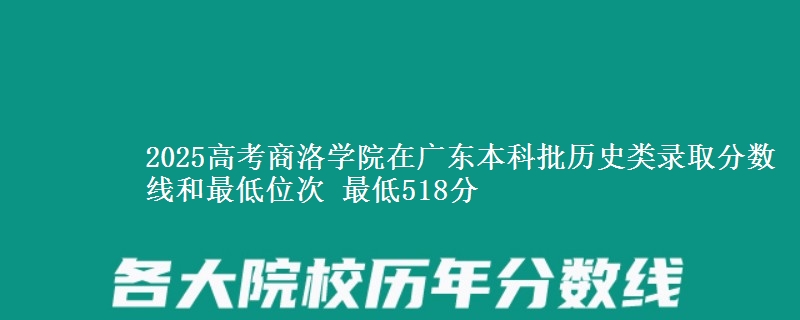 2025年商洛学院在广东历史类录取分数线和最低位次 最低518分