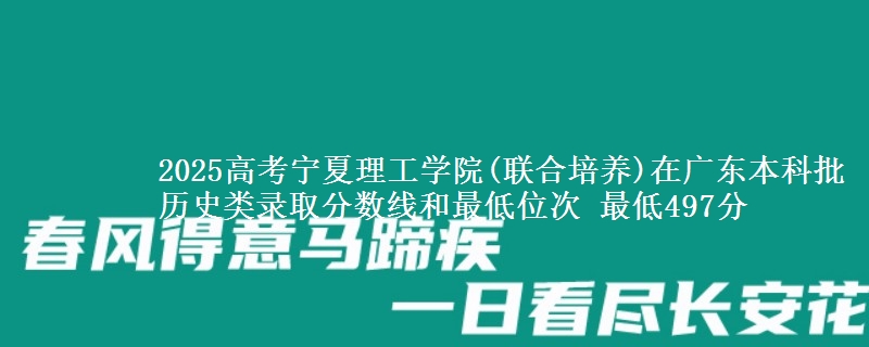 2025年宁夏理工学院(联合培养)在广东历史类录取分数线和最低位次 最低497分