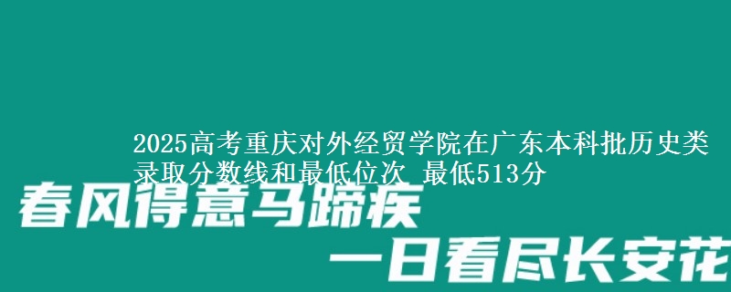 2025年重庆对外经贸学院在广东历史类录取分数线和最低位次 最低513分