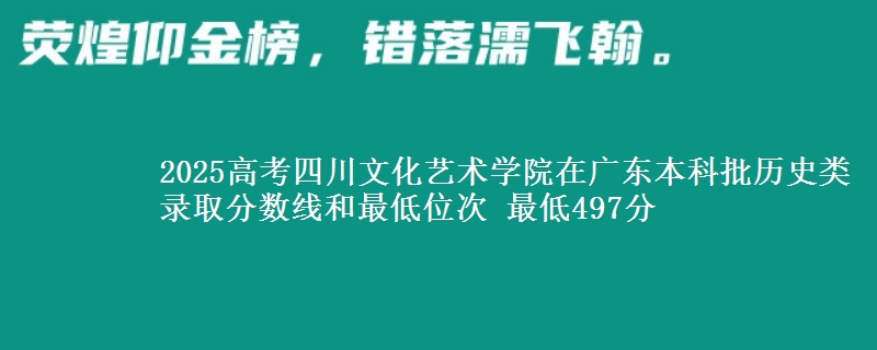 2025年四川文化艺术学院在广东历史类录取分数线和最低位次 最低497分