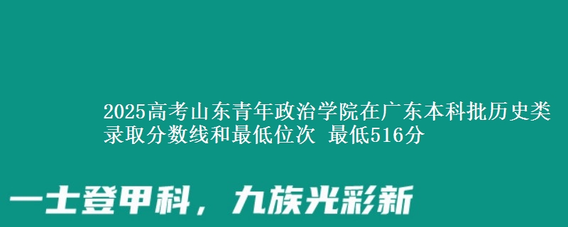 2025年山东青年政治学院在广东历史类录取分数线和最低位次 最低516分