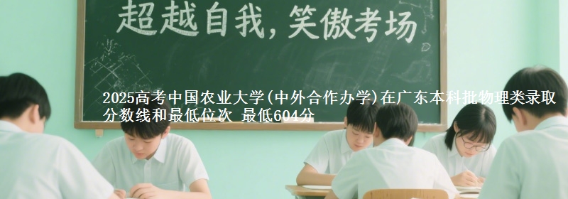 2025年中国农业大学(中外合作办学)在广东物理类录取分数线和最低位次 最低604分