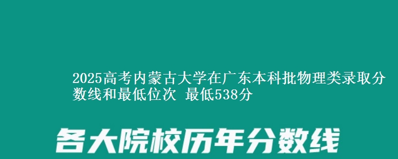 2025年内蒙古大学在广东物理类录取分数线和最低位次 最低538分