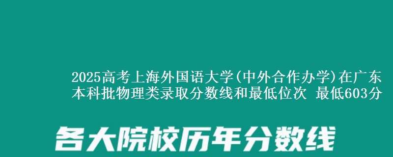 2025年上海外国语大学(中外合作办学)在广东物理类录取分数线和最低位次 最低603分