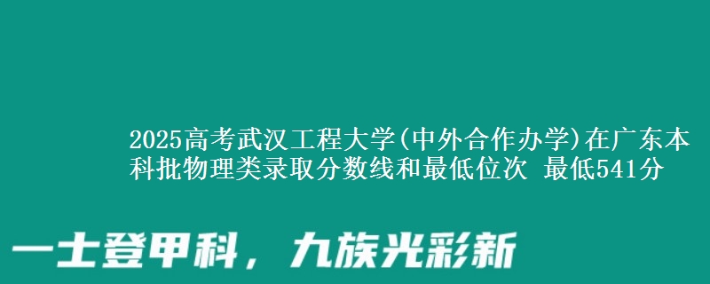 2025高考武汉工程大学(中外合作办学)在广东本科批物理类录取分数线和最低位次 最低541分