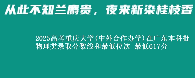 2025高考重庆大学(中外合作办学)在广东本科批物理类录取分数线和最低位次 最低617分