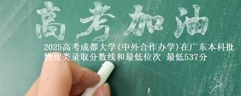 2025高考成都大学(中外合作办学)在广东本科批物理类录取分数线和最低位次 最低537分