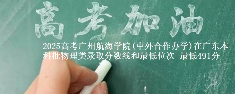2025高考广州航海学院(中外合作办学)在广东本科批物理类录取分数线和最低位次 最低491分