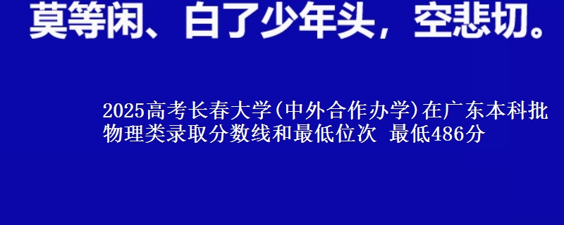 2025高考长春大学(中外合作办学)在广东本科批物理类录取分数线和最低位次 最低486分