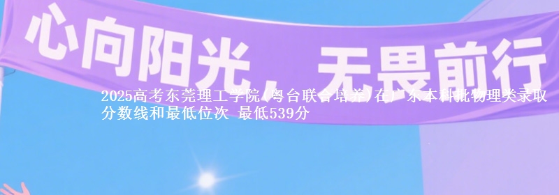 2025高考东莞理工学院(粤台联合培养)在广东本科批物理类录取分数线和最低位次 最低539分
