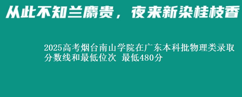 2025高考烟台南山学院在广东本科批物理类录取分数线和最低位次 最低480分