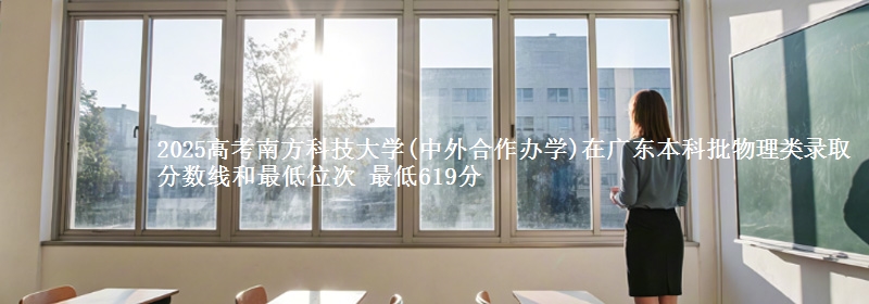 2025高考南方科技大学(中外合作办学)在广东本科批物理类录取分数线和最低位次 最低619分