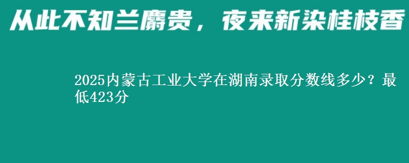 2025内蒙古工业大学在湖南录取分数线多少?最低423分