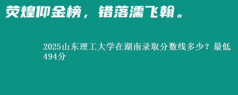 2025山东理工大学在湖南录取分数线多少？最低494分