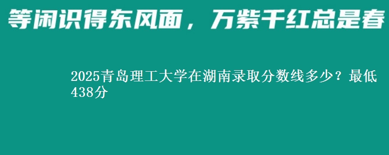 2025青岛理工大学在湖南录取分数线多少？最低438分