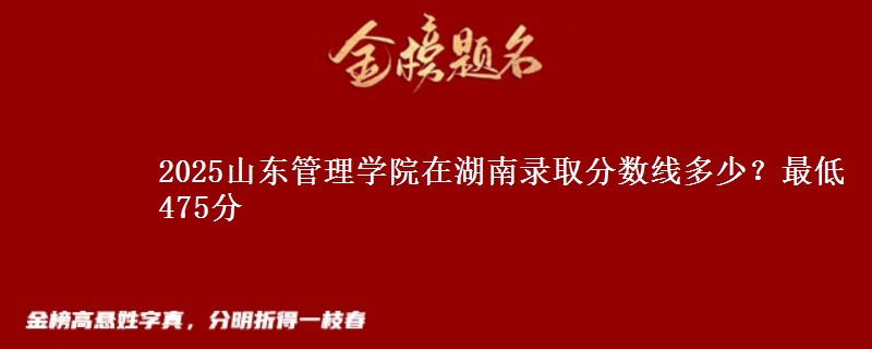 2025山东管理学院在湖南录取分数线多少？最低475分
