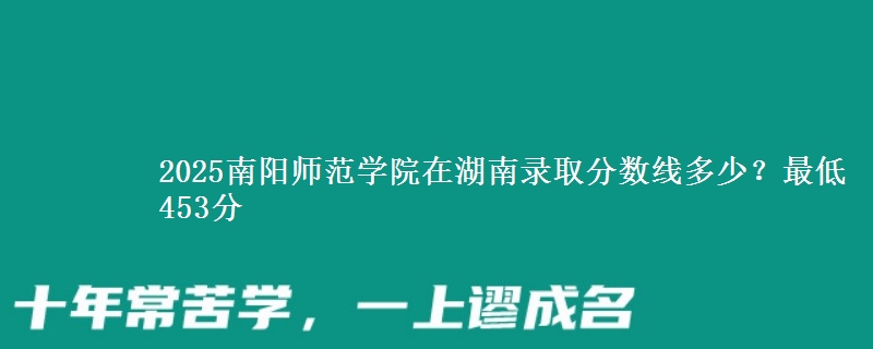 2025南阳师范学院在湖南录取分数线多少？最低453分
