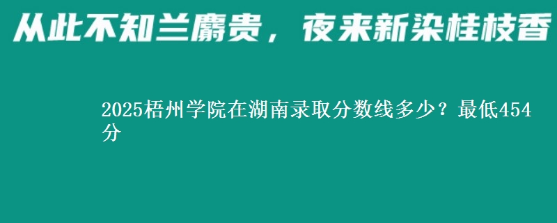 2025梧州学院在湖南录取分数线多少？最低454分