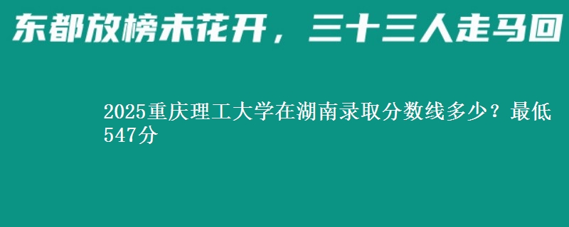 2025重庆理工大学在湖南录取分数线多少？最低547分