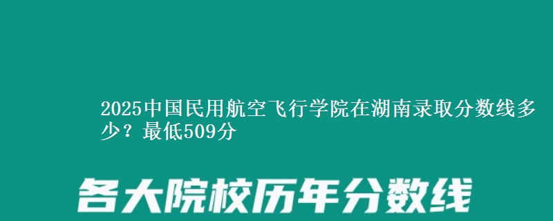 2025中国民用航空飞行学院在湖南录取分数线多少？最低509分