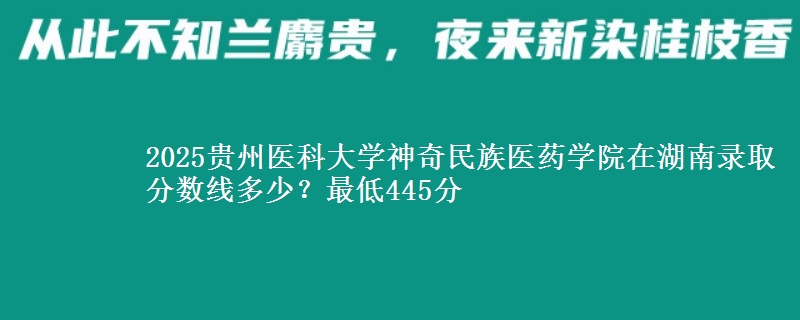 2025贵州医科大学神奇民族医药学院在湖南录取分数线多少？最低445分