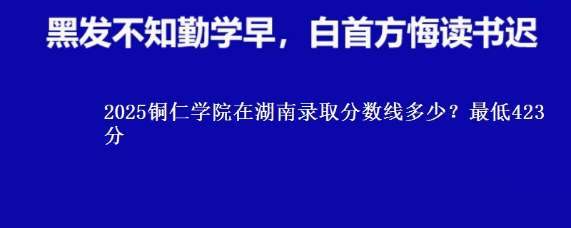 2025铜仁学院在湖南录取分数线多少？最低423分