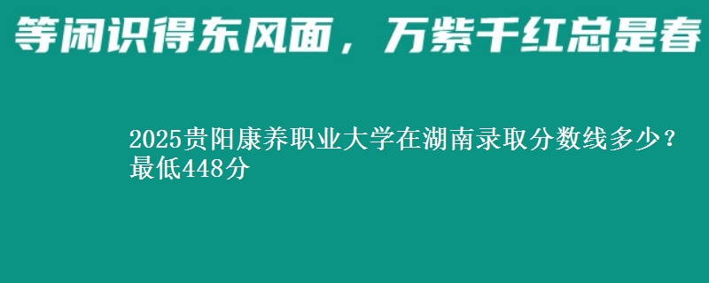2025贵阳康养职业大学在湖南录取分数线多少？最低448分